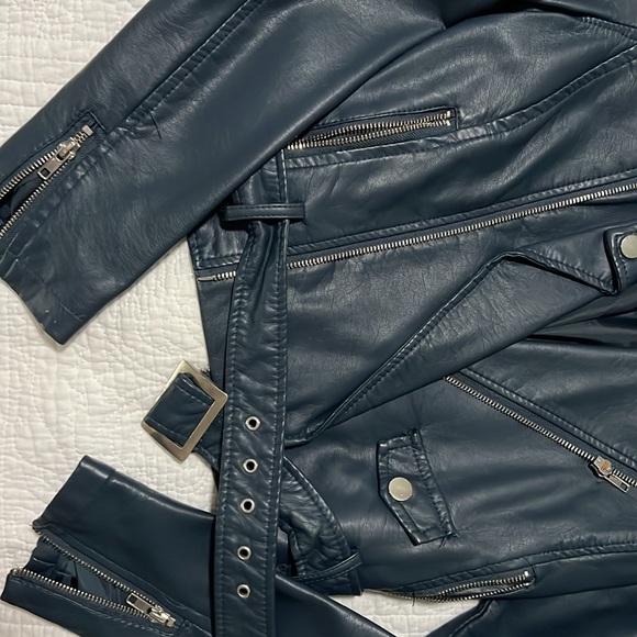 BLUE LEATHER JACKET - Picture 3 of 3